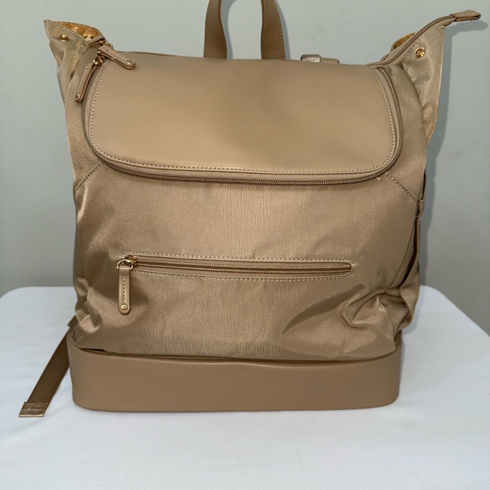Mominside Large Diaper Bag Backpack – Beige/Gold